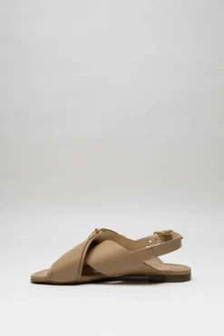 Agl - Donkerbeige Sandaal plat