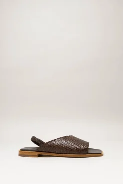 Allan K - Donkerbruin Sandaal plat