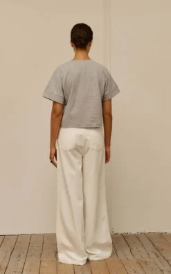 Club L Avenir - Off white Jeansbroek