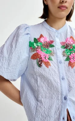 Essentiel Antwerp - Lichtblauw Blouse