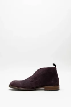 Floris Van Bommel - Aubergine Veterschoen hoog
