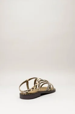 Lazamani - Beige Sandaal plat
