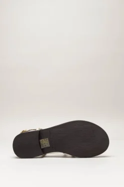 Lazamani - Beige Sandaal plat