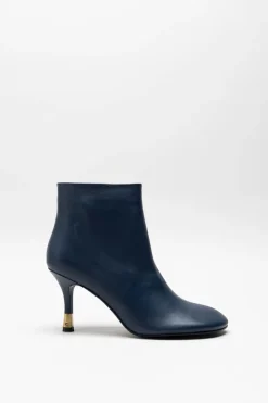 Lola Cruz - Donkerblauw Enkellaars hak