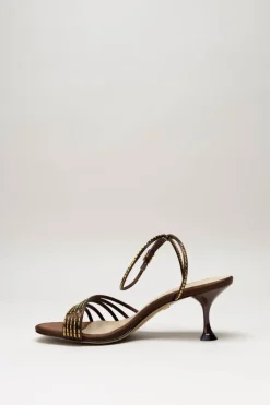 Lola Cruz - Donkerbruin Sandaal plat