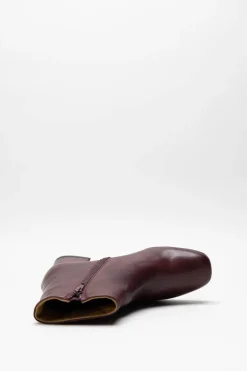 Miz Mooz - Aubergine Enkellaars hak