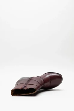 Miz Mooz - Aubergine Enkellaars hak