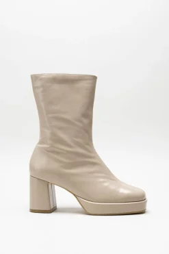 Miz Mooz - Beige Enkellaars hak