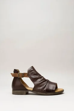 Miz Mooz - Donkerbruin Sandaal plat