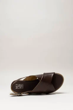 Miz Mooz - Donkerbruin Sandaal plat