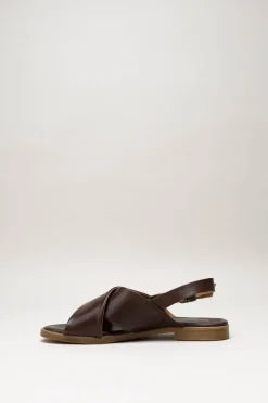 Miz Mooz - Donkerbruin Sandaal plat