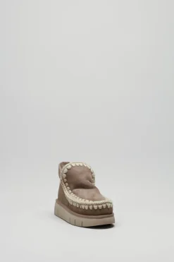 Mou - Taupe Enkellaars plat