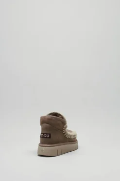 Mou - Taupe Enkellaars plat