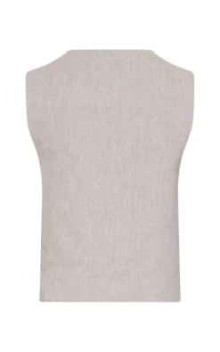 Msch - Beige Vest mouwloos