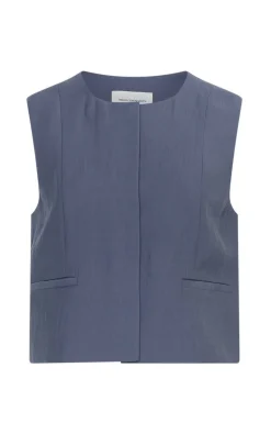 Msch - Blauw Vest mouwloos