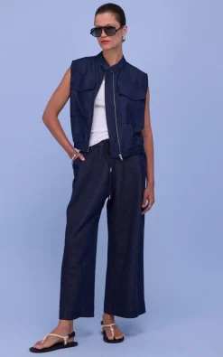 Nathalie Vleeschouwer - Blauw Vest mouwloos
