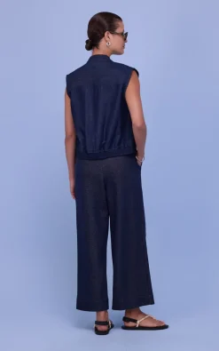Nathalie Vleeschouwer - Blauw Vest mouwloos