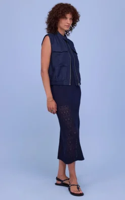 Nathalie Vleeschouwer - Blauw Vest mouwloos