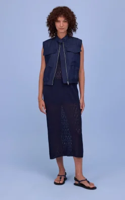 Nathalie Vleeschouwer - Blauw Vest mouwloos