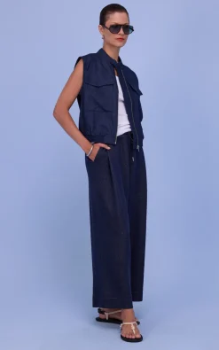 Nathalie Vleeschouwer - Blauw Vest mouwloos