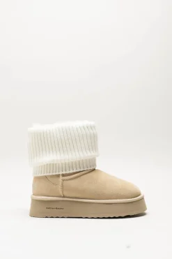 Nathan Baume - Beige Enkellaars plat