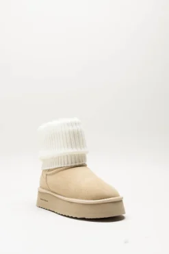 Nathan Baume - Beige Enkellaars plat
