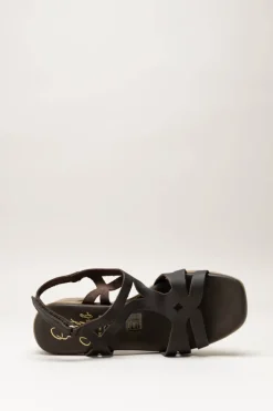 Oh My Sandals - Donkerbruin Sandaal hak