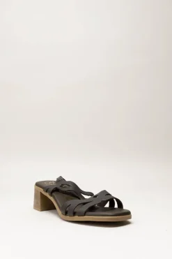 Oh My Sandals - Donkerbruin Sandaal hak