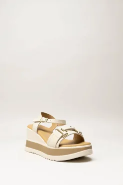 Oh My Sandals - Lichtbeige Sandaal sleehak