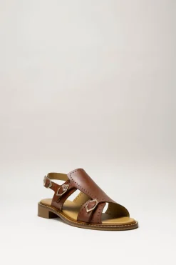 Pertini - Cognac Sandaal plat