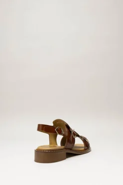 Pertini - Cognac Sandaal plat