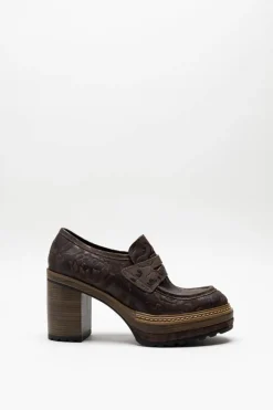 Pons Quintana - Donkerbruin Mocassin hak