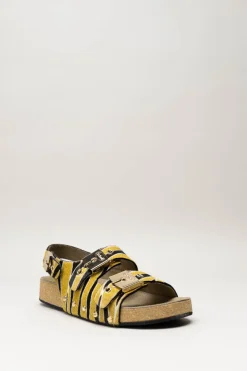 Scholl - Geel Sandaal plat