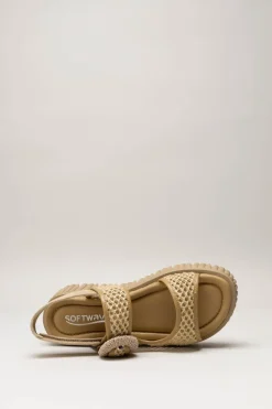 Softwaves - Beige Sandaal plat
