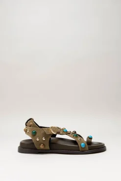 Steve Madden - Donkerbeige Sandaal plat