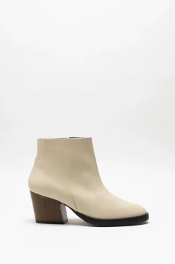 Thiron - Lichtbeige Enkellaars hak
