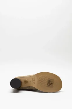 Toral - Beige Enkellaars hak