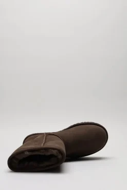 Ugg - Donkerbruin Enkellaars plat